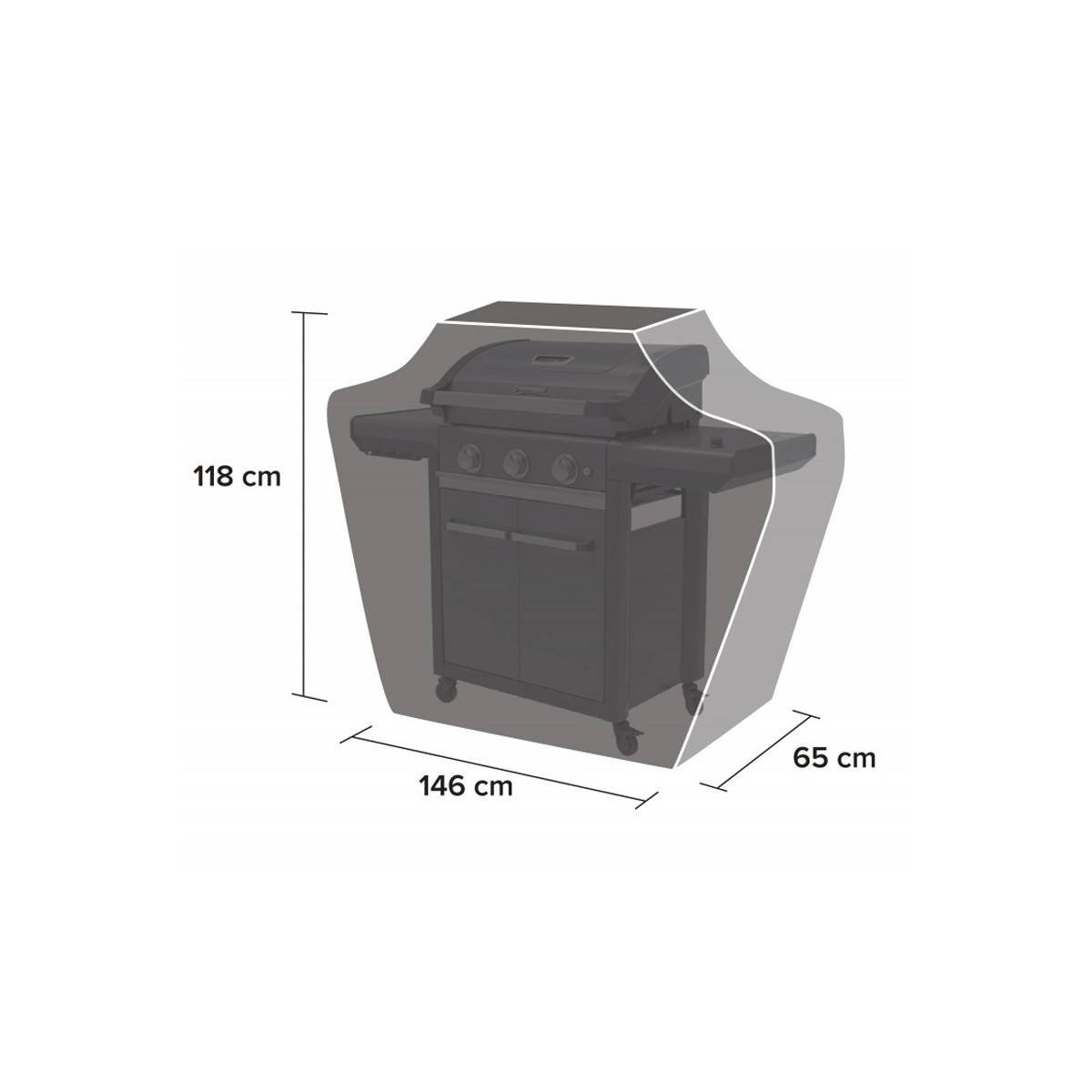 Campingaz - Housse Barbecue classic 118 x 146 x 65 cm Polyester noir Haute résistance CAMPINGAZ - Imagen 3