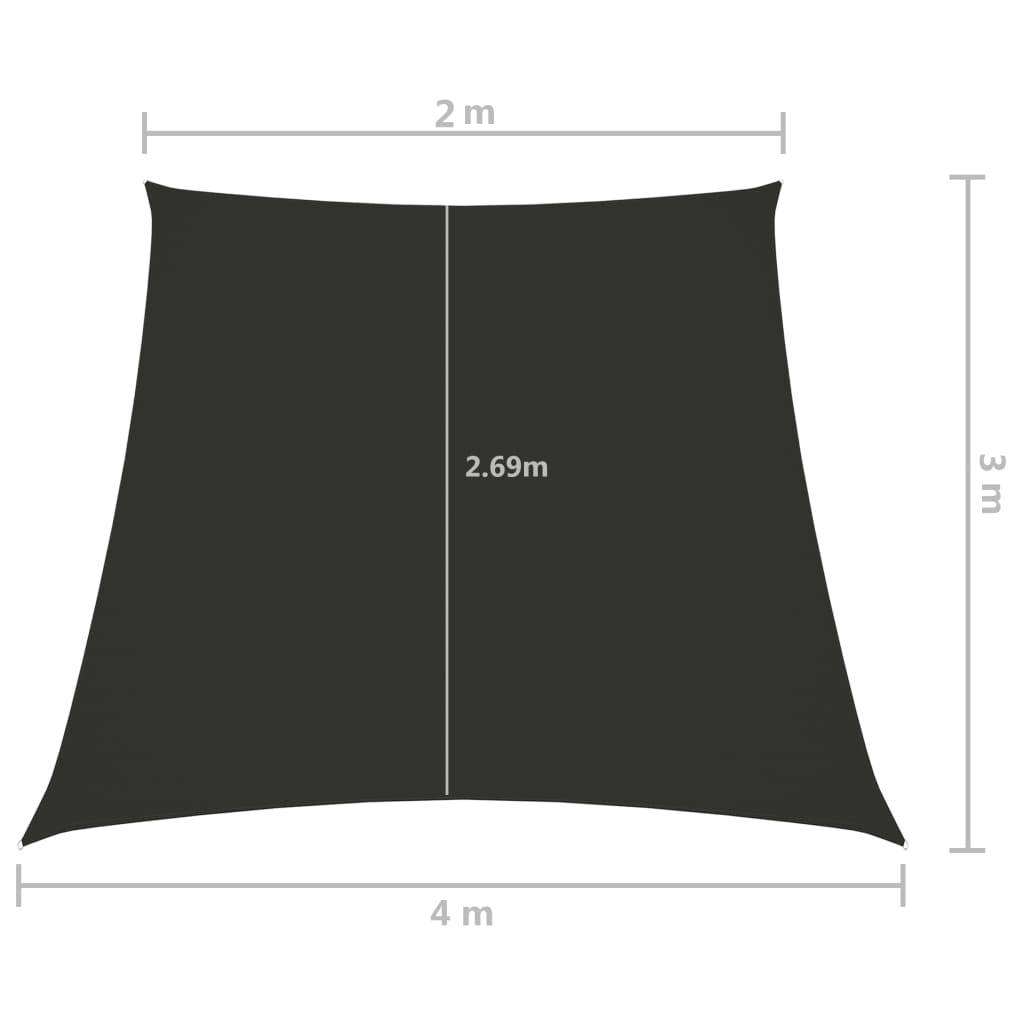 Helloshop26 - Voile toile d'ombrage parasol tissu oxford trapèze 2/4 x 3 m anthracite - Imagen 6