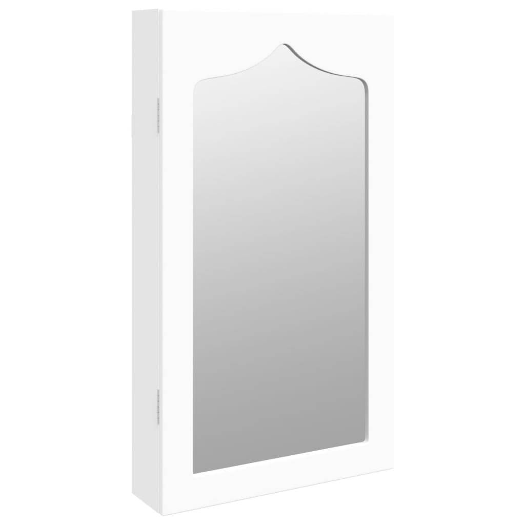 Maison Chic - Miroir Murale avec rangement - Armoire à bijoux avec miroir blanc 37,5x10x67 cm PC159