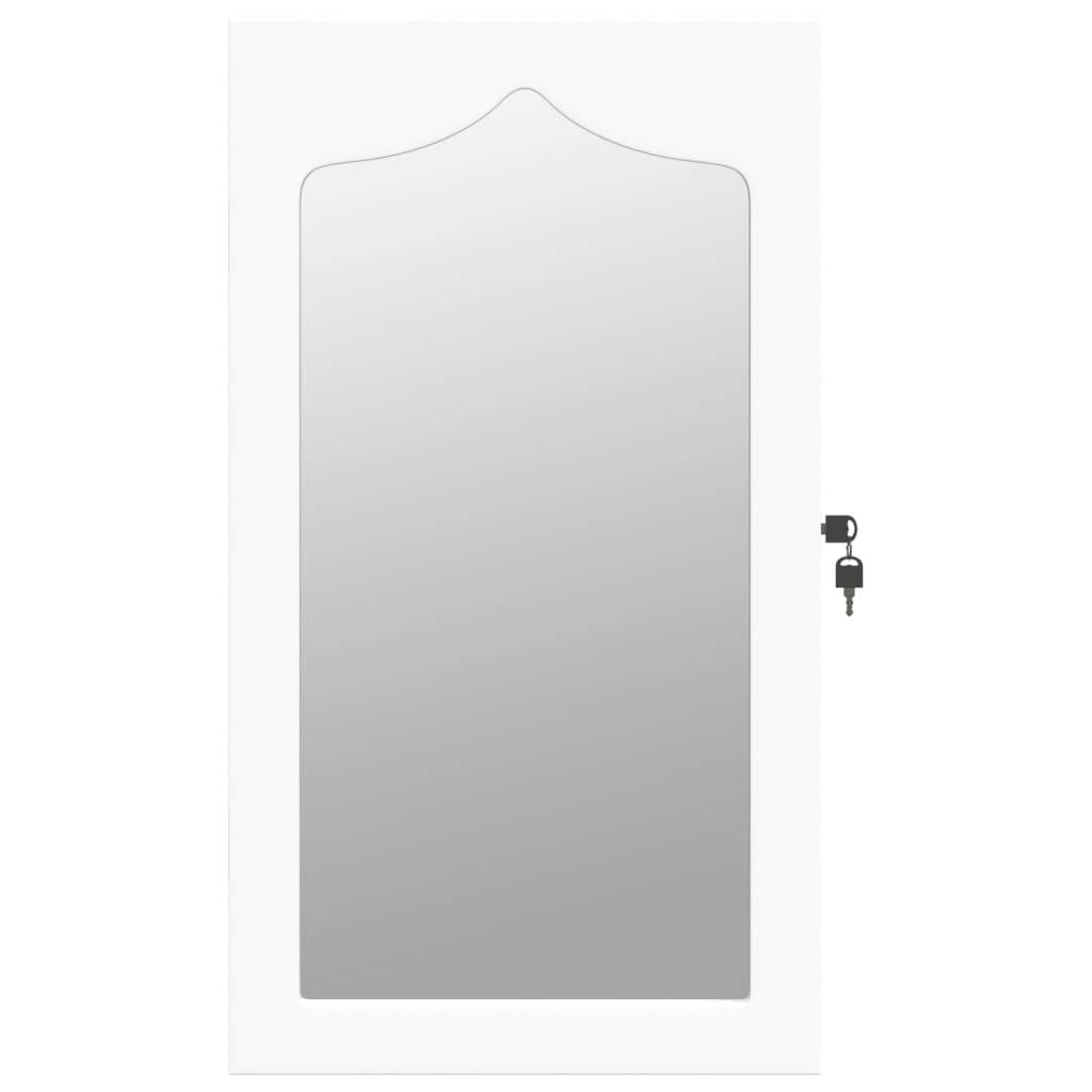 Maison Chic - Miroir Murale avec rangement - Armoire à bijoux avec miroir blanc 37,5x10x67 cm PC159 - Image 4