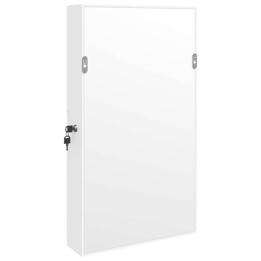 Maison Chic - Miroir Murale avec rangement - Armoire à bijoux avec miroir blanc 37,5x10x67 cm PC159 - Image 7