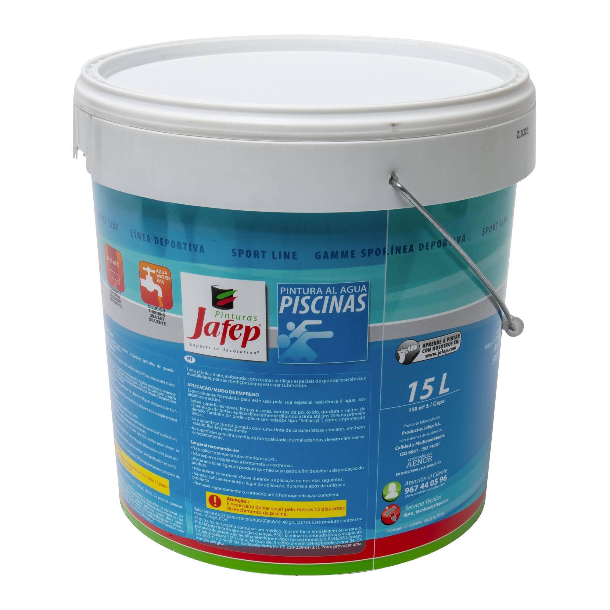 Peinture spéciale pour piscine Bleu mat Jafep 15L - Image 4
