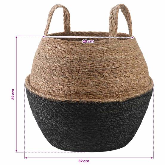 PANGIVO - Lot de 2 pots de fleurs herbe de mer noir 32 x 32 x 32 cm - PANGIVO - Image 5