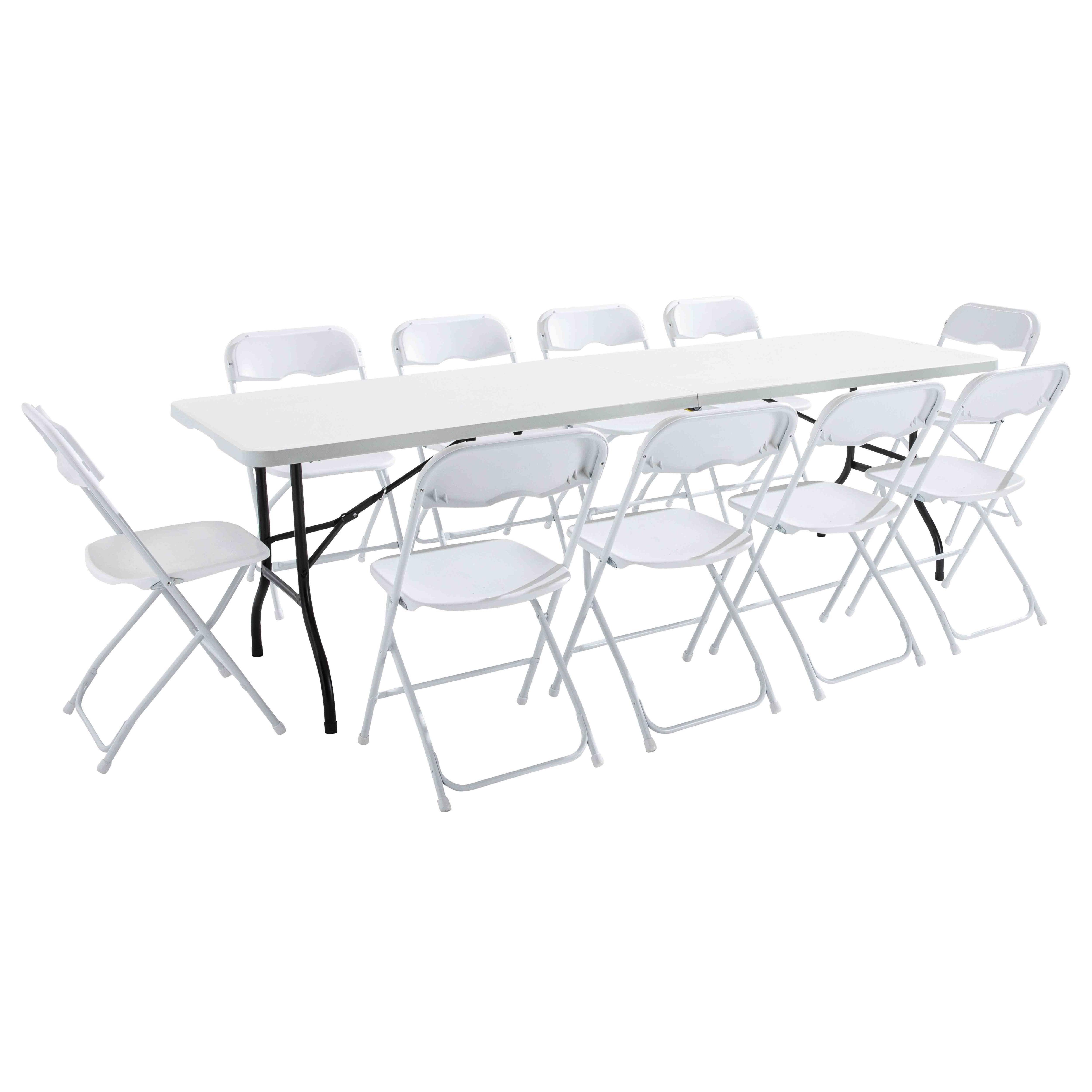Oviala - Ensemble table et 10 chaises pliantes de jardin REKKEM - Oviala - Imagen 1