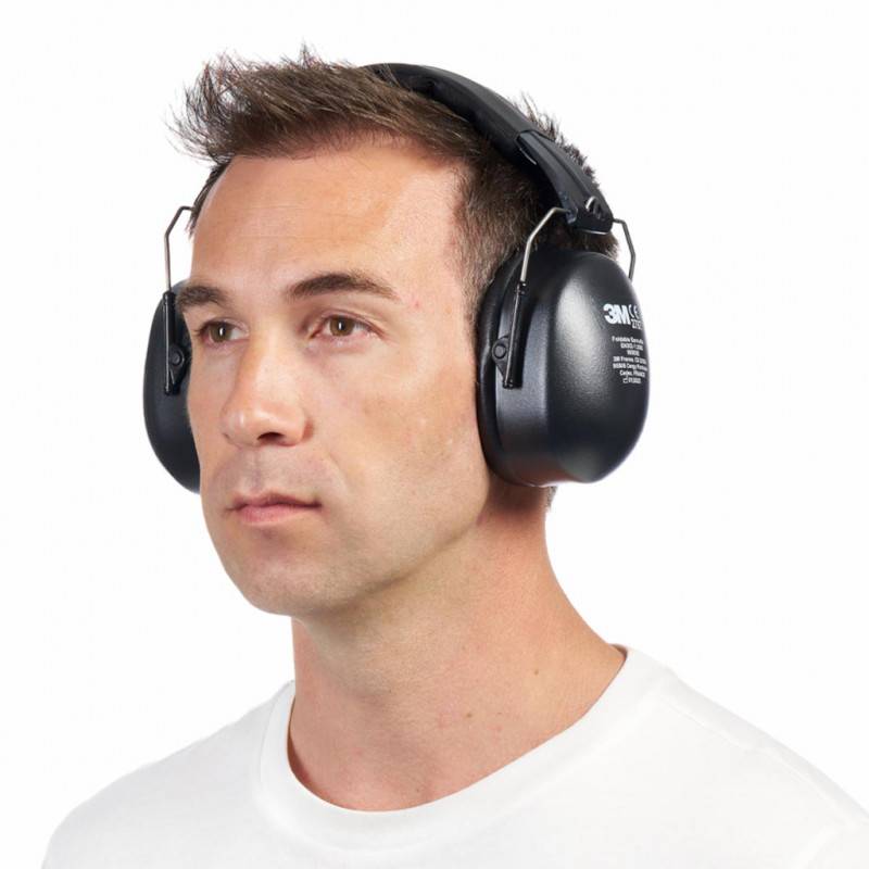 3M Casque anti-bruit avec serre-tête pliable 90563E, SNR 30 dB, noir - Image 5