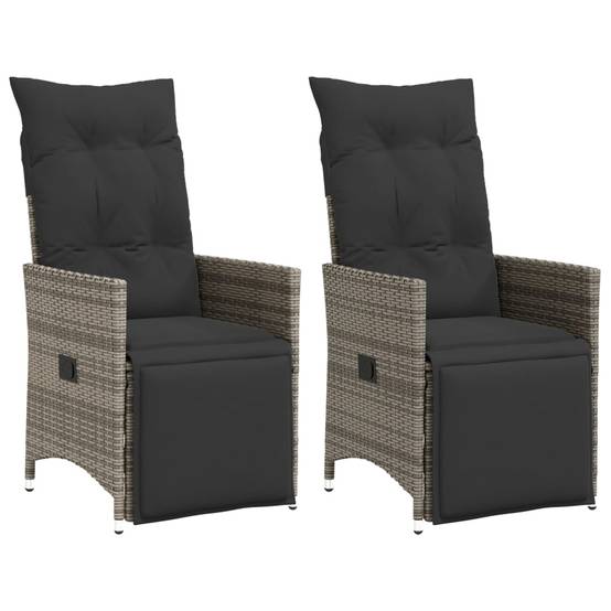 Chaise bois composite 2 places rotin gris 56 x 59 x 92 cm - Prolenta premium p3136.4 - Image 2