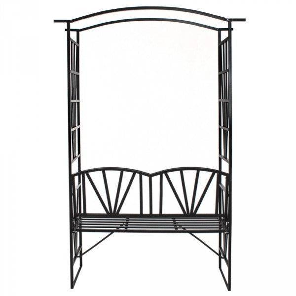 Helloshop26 - Arche arceau rosier treillis de jardin support pour plantes grimpantes avec banc - Imagen 4