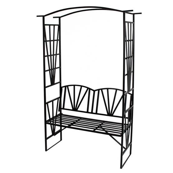 Helloshop26 - Arche arceau rosier treillis de jardin support pour plantes grimpantes avec banc - Imagen 1