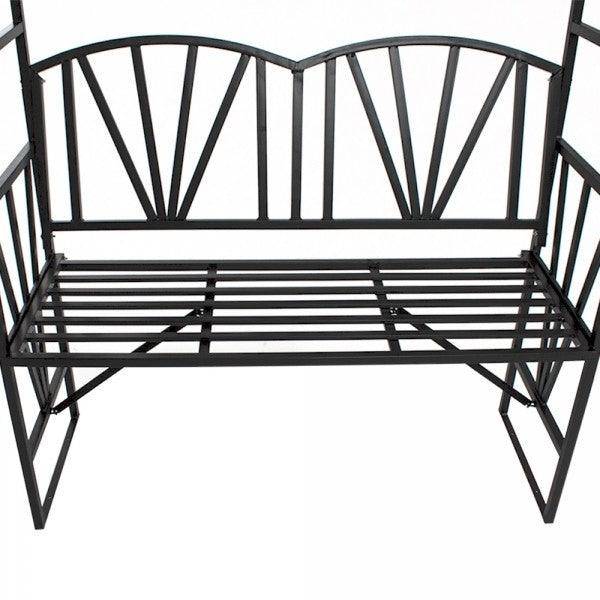 Helloshop26 - Arche arceau rosier treillis de jardin support pour plantes grimpantes avec banc - Imagen 3