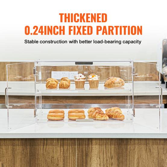VEVOR Présentoir pâtisserie 2 niveaux acrylique, étagère pour pain, viennoiseries, bonbons. - Image 3
