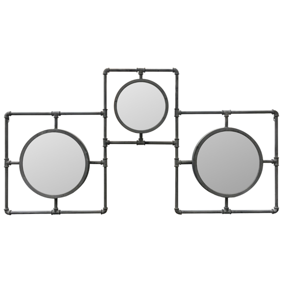 ~ Miroirs vintage industriel mural métal gris 160 x 86 cm Chemin de campagne - Imagen 1
