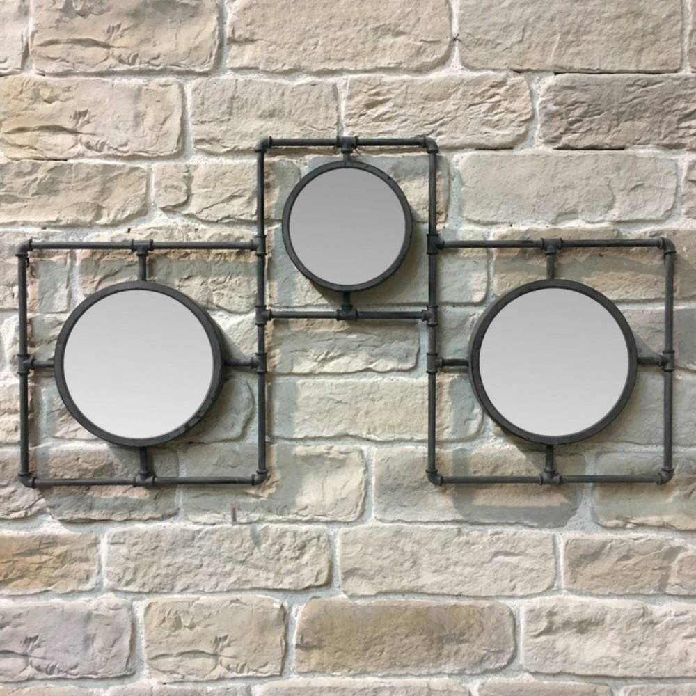 ~ Miroirs vintage industriel mural métal gris 160 x 86 cm Chemin de campagne - Imagen 3