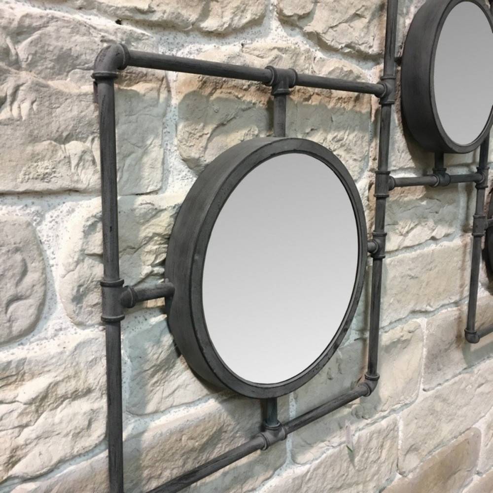 ~ Miroirs vintage industriel mural métal gris 160 x 86 cm Chemin de campagne - Imagen 4