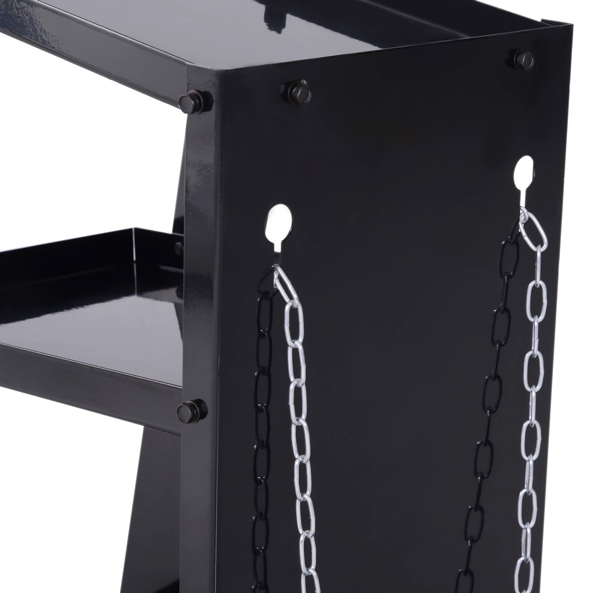 Sans Marque - Chariot de soudage, 3 étagères, chaîne de sécurité, 4 roues, acier, 71 x 39 x 70 cm, noir - Image 10