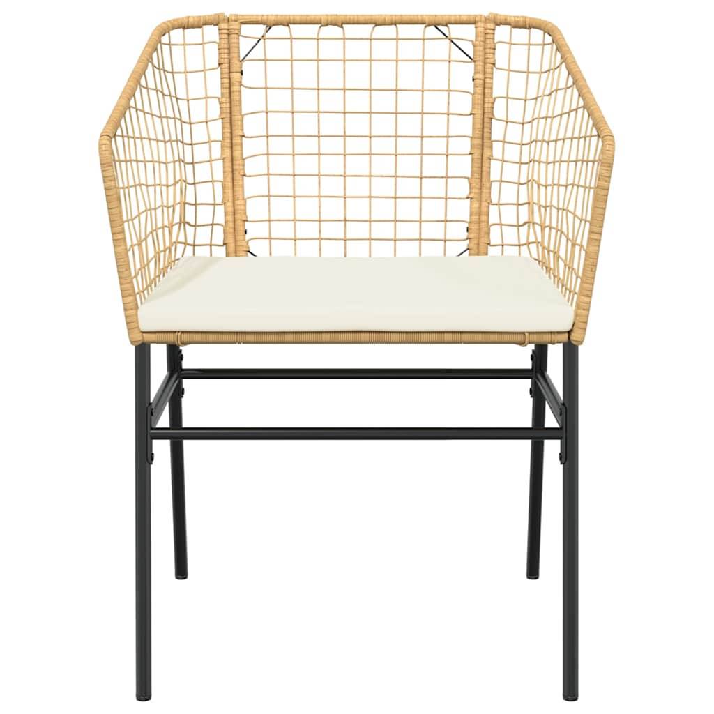 Salon de Jardin 4 Personnes Résine Tressée Table Carrée avec Coussins Confort pour Terrasse Marron 80x80cm – ComfortXL Outdoor Living - Image 6