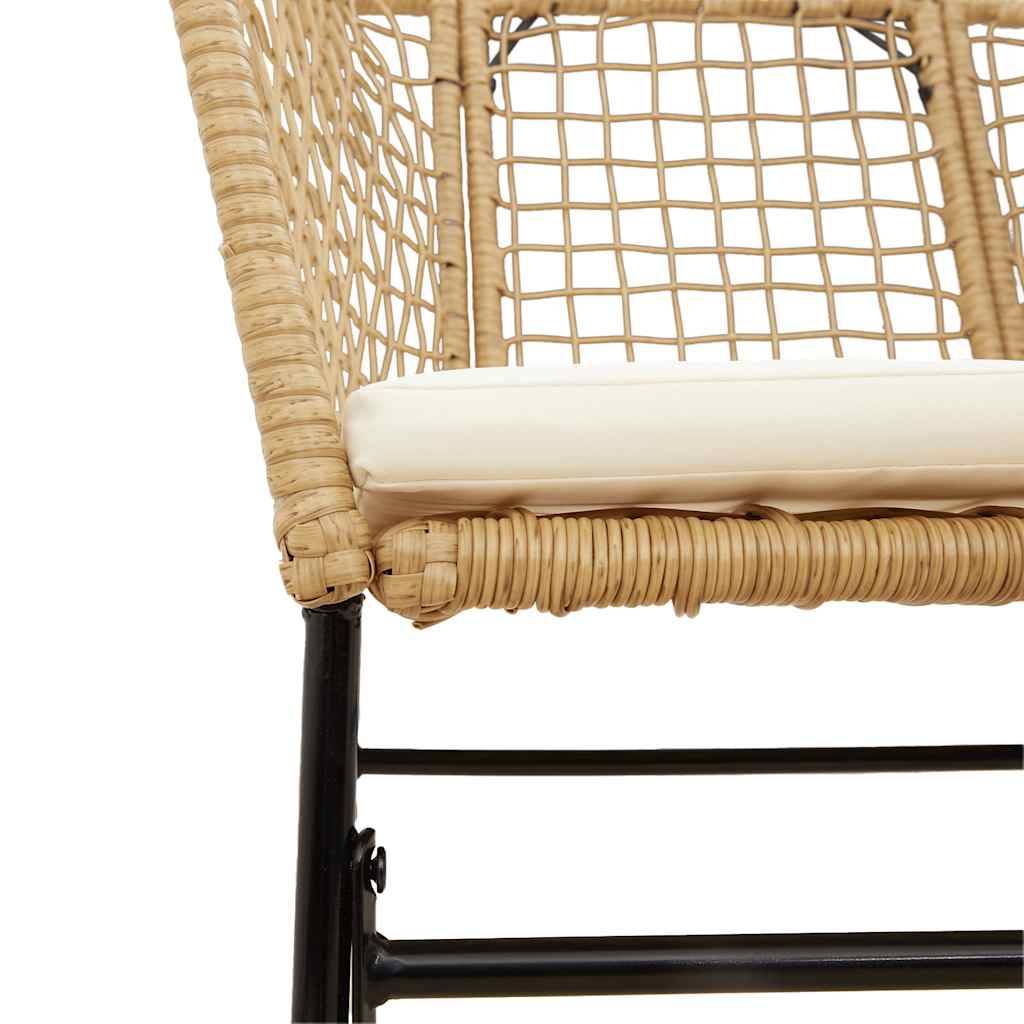Salon de Jardin 4 Personnes Résine Tressée Table Carrée avec Coussins Confort pour Terrasse Marron 80x80cm – ComfortXL Outdoor Living - Image 8