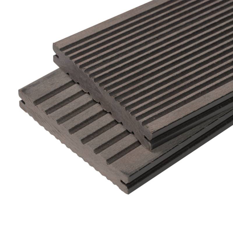 Lame terrasse bois composite plein Maxima L 360 cm - Coloris - Gris anthracite, Epaisseur - 22mm, Largeur - 14 cm, Longueur - 360 cm