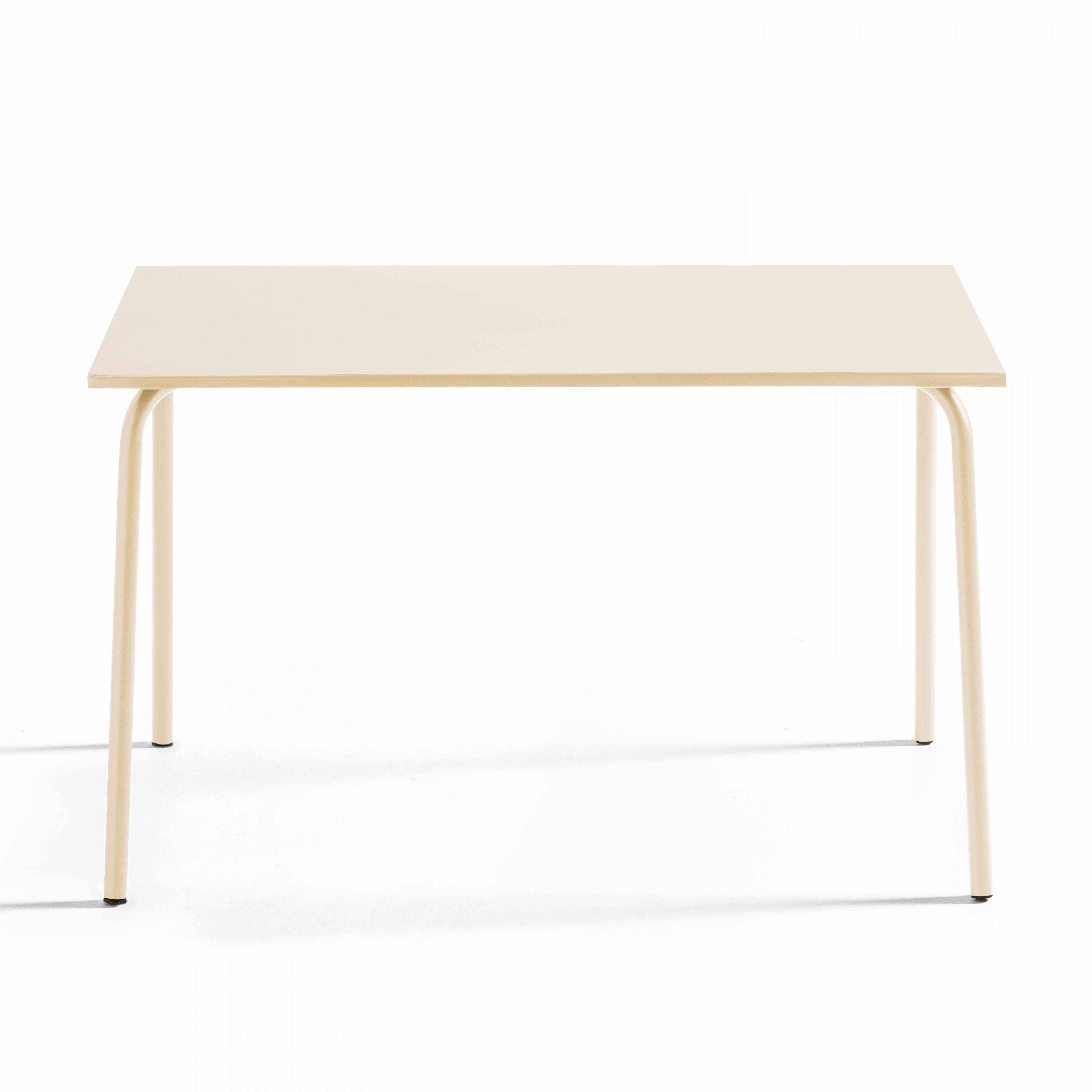 Oviala - Table de jardin en acier 120 x 70 cm ivoire Palavas - Oviala - Imagen 5