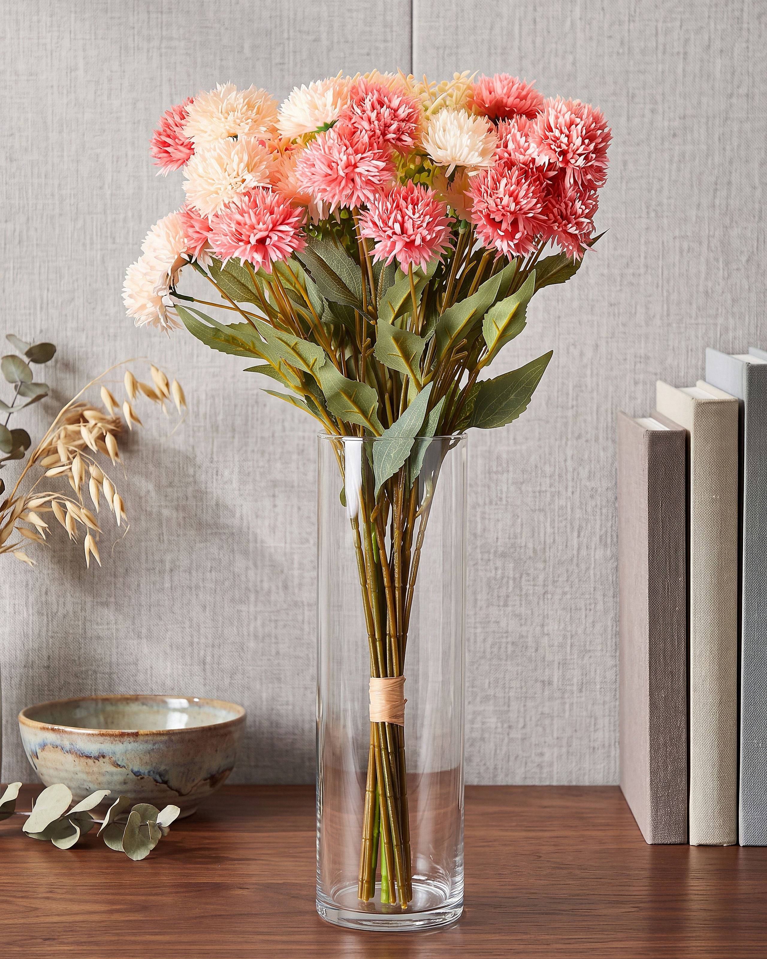 Beliani - Bouquet de fleurs artificielles Tissu Rose SILVEIRA - 40x40x60- Beliani