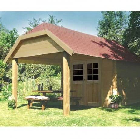 Abri de jardin CORK en bois 7.53 m², Toiture Shingle vert, Plancher Oui - Imagen 1
