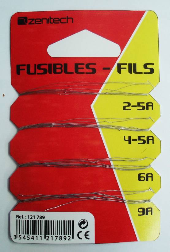 Centrale Brico - Fil fusible plomb 2-5A + 4-5A + 6A + 9A