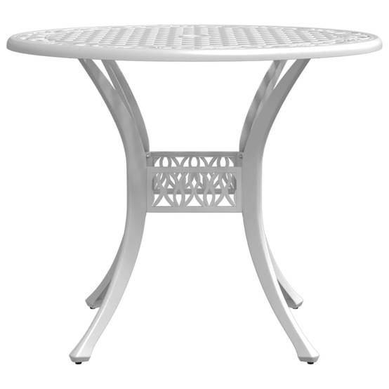 Table de jardin aluminium coulé blanc Ø90 x 75 cm - PANGIVO - Image 6
