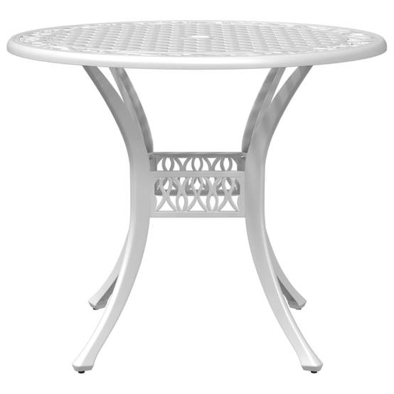 Table de jardin aluminium coulé blanc Ø90 x 75 cm - PANGIVO - Image 5