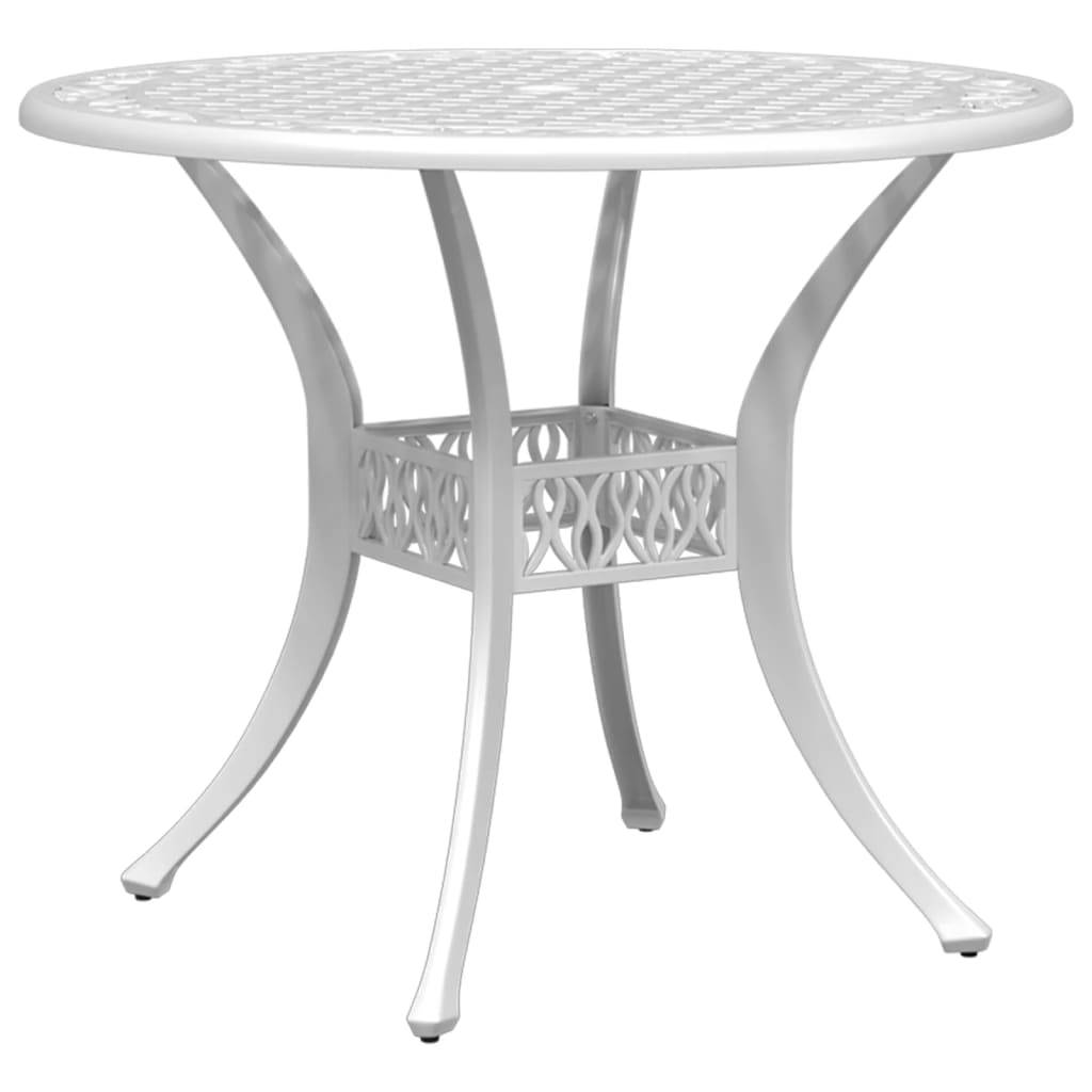 Table de jardin aluminium coulé blanc Ø90 x 75 cm - PANGIVO - Image 7
