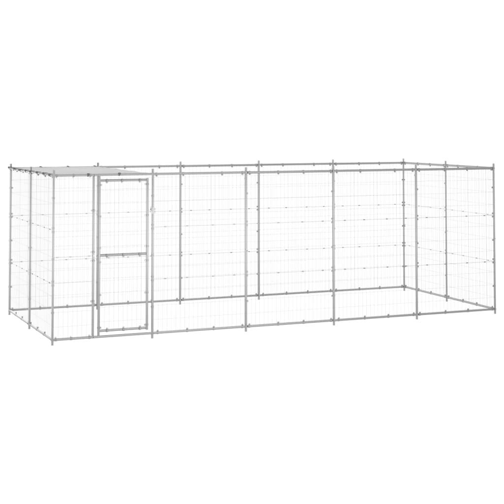 Vidaxl - Chenil extérieur Acier galvanisé avec toit 12,1 m² vidaXL 3082304 - Imagen 2