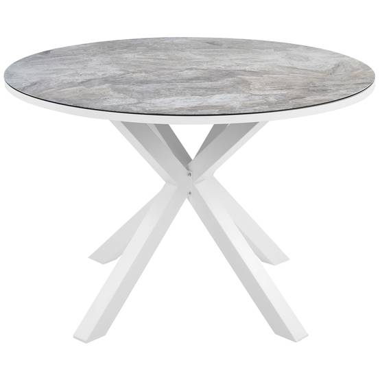 Table ronde, 4 Personnes Verre en céramique Gris foncé MALETTO - Beliani - Image 3