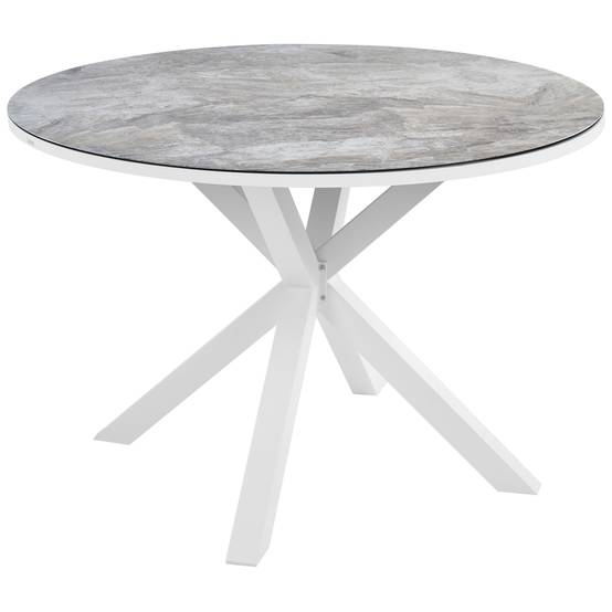 Table ronde, 4 Personnes Verre en céramique Gris foncé MALETTO - Beliani - Image 1