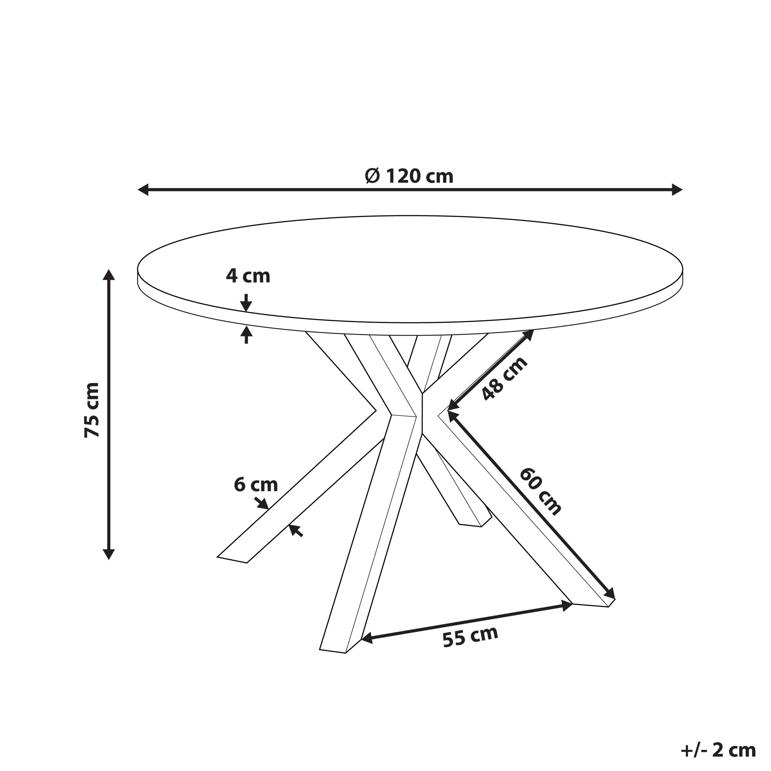 Table ronde, 4 Personnes Verre en céramique Gris foncé MALETTO - Beliani - Image 2
