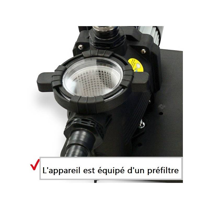 Hecht 302113 Système de filtre à sable(avec pré-filtre) de piscine 7 m3/h 450 W Capacité de sable 20kg - Image 3