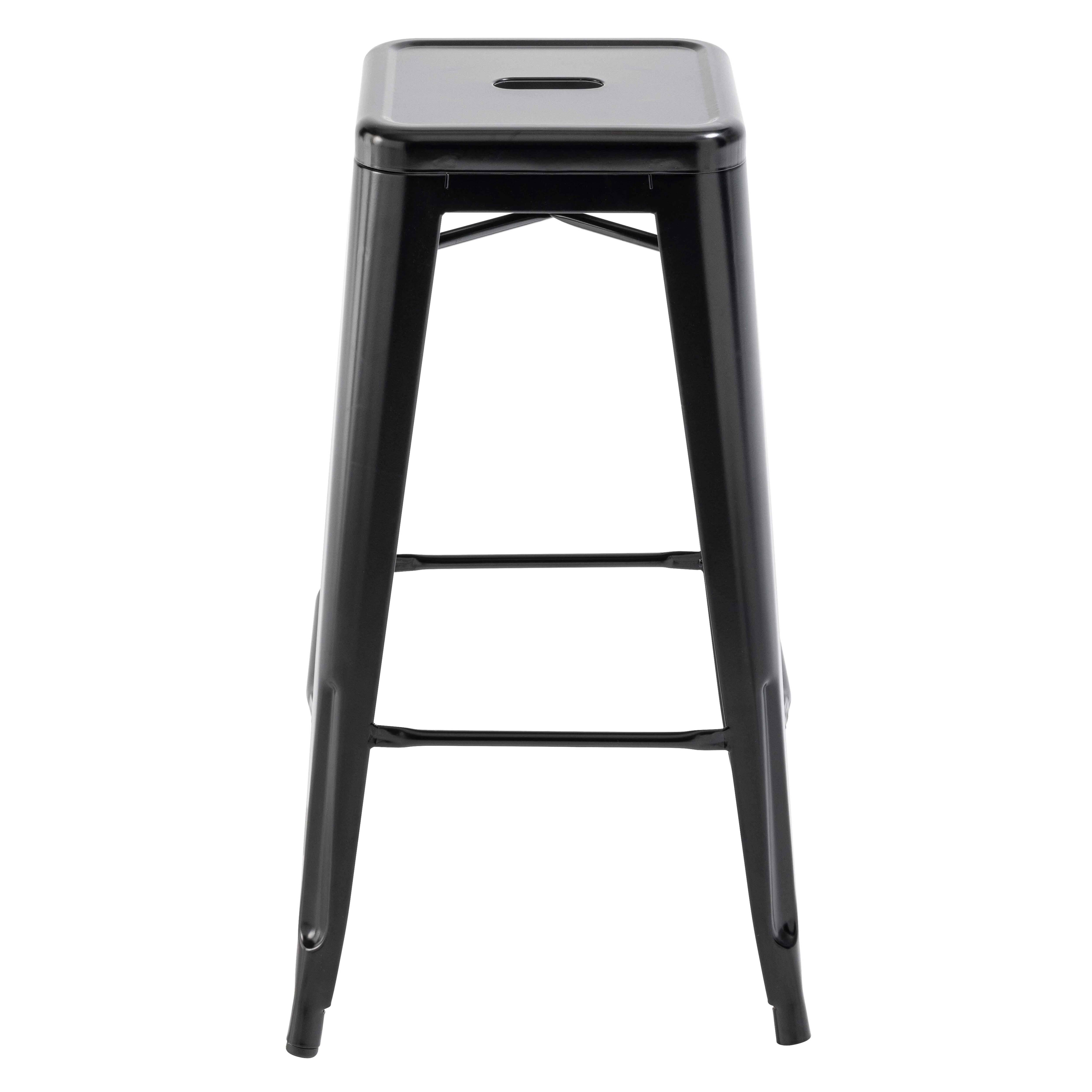 Oviala - Tabouret de bar en métal noir mat Indus - Oviala - Imagen 4
