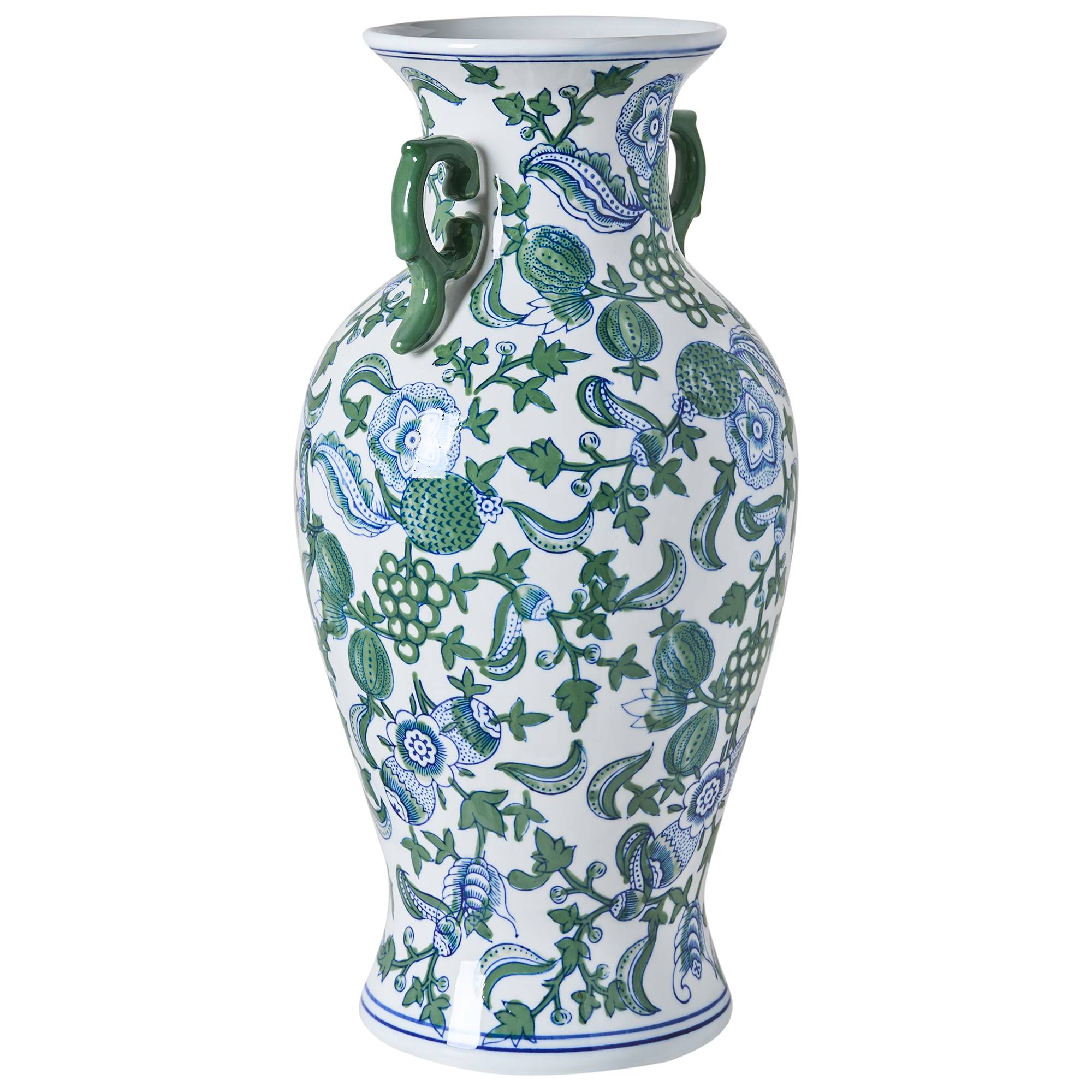Beliani - Vase à fleurs Porcelaine Blanc/bleu SEGOWIA - 20x20x47- Beliani - Image 4