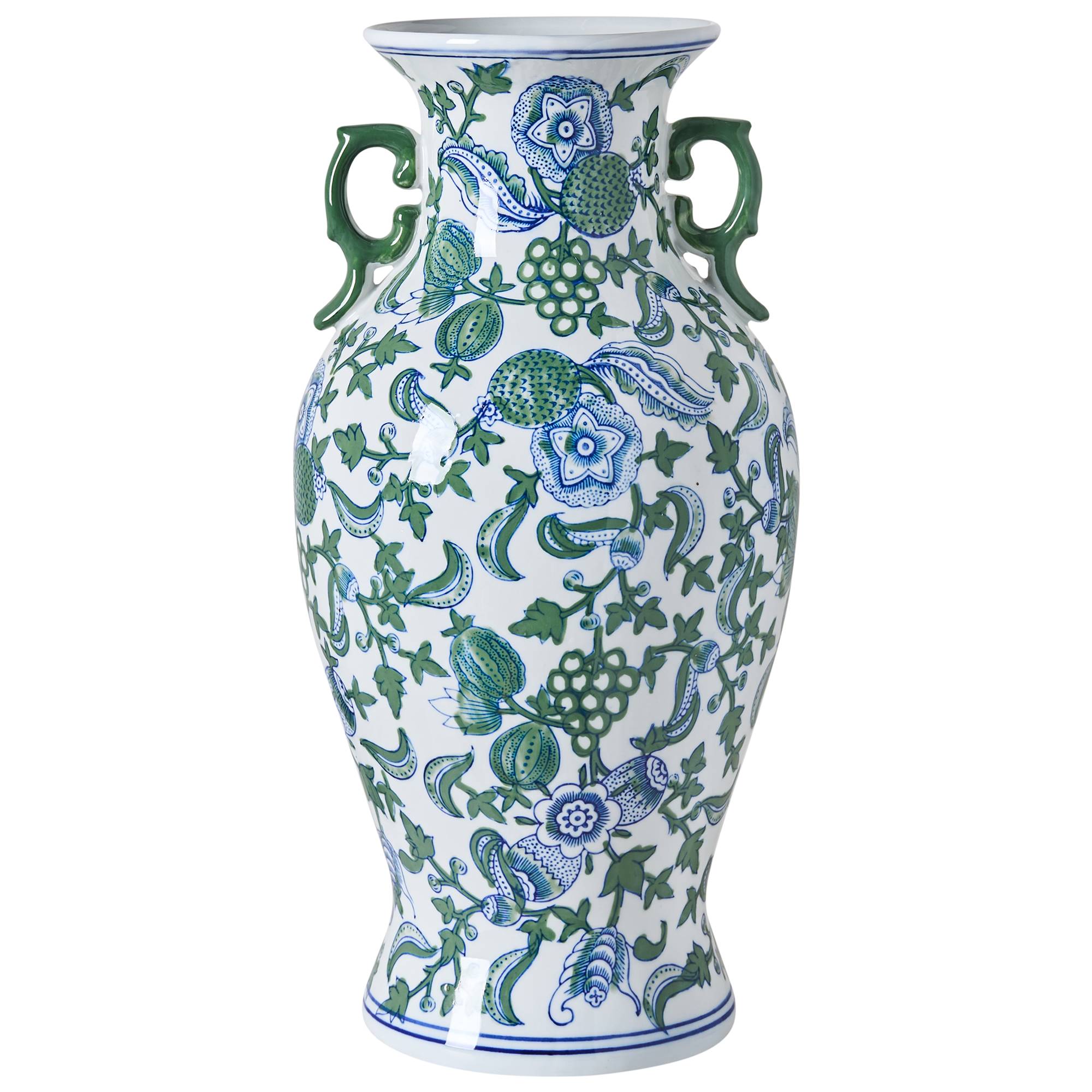 Beliani - Vase à fleurs Porcelaine Blanc/bleu SEGOWIA - 20x20x47- Beliani - Image 2