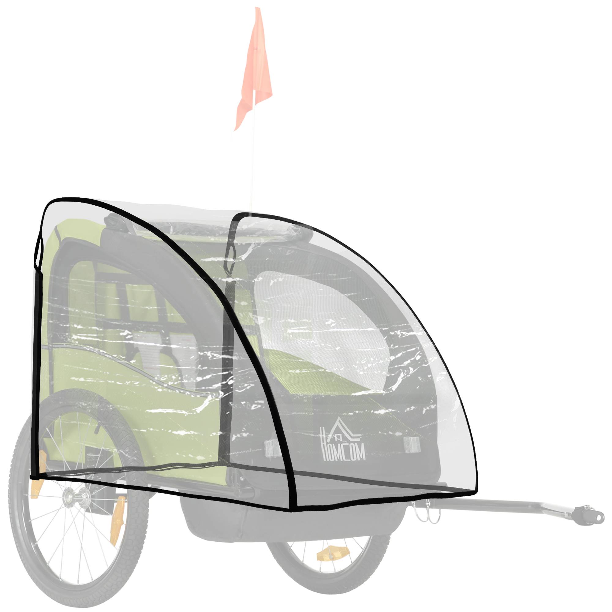 Sans Marque - Bâche pluie remorques vélo enfant fenêtre 76x61x61 cm transparente - Image 1
