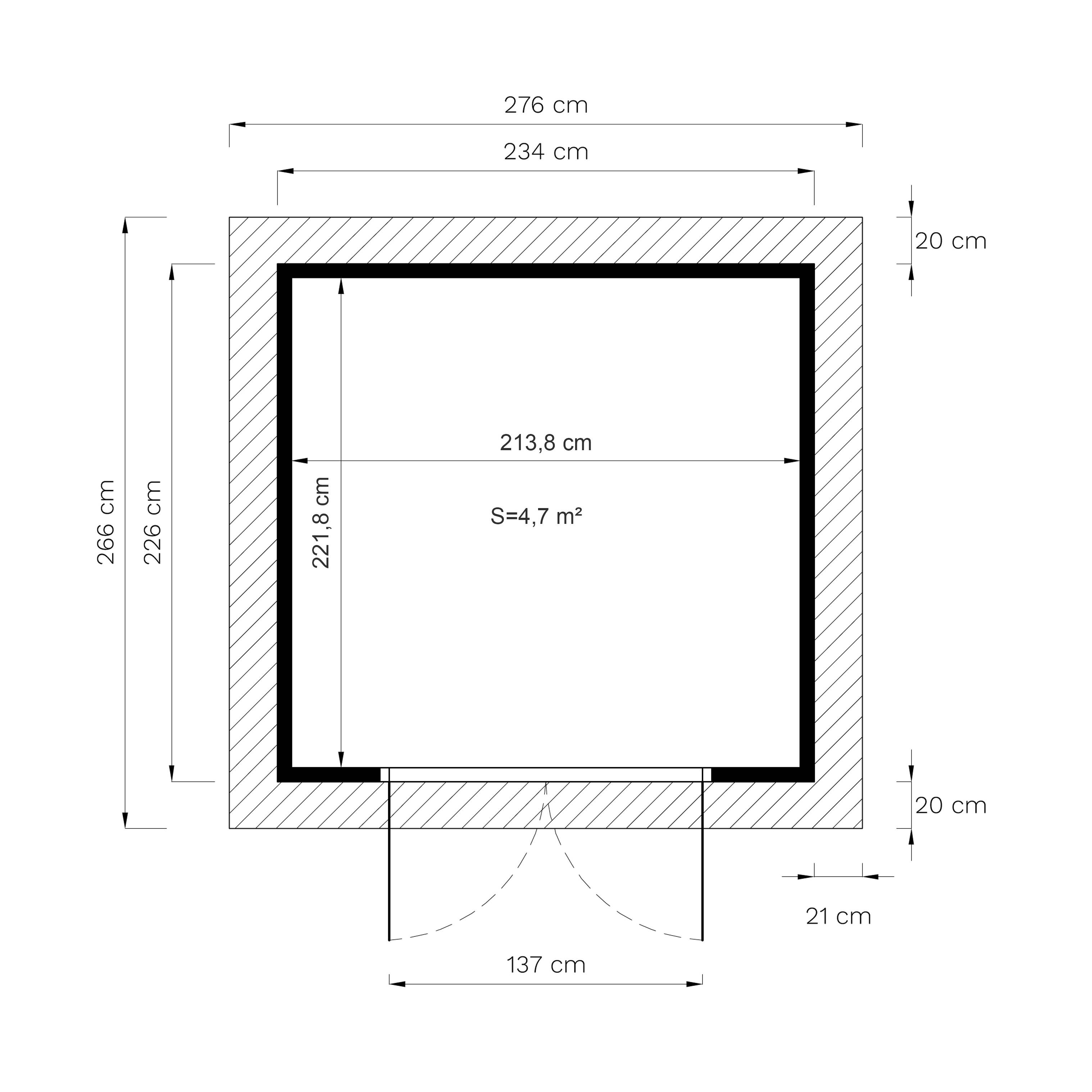 Abri de jardin 5,3m² Bertilo Teahouse 19mm avec plancher - Image 4