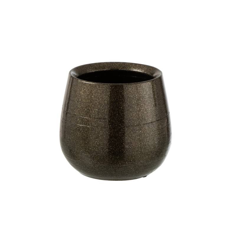 Cache-pot en céramique vert 20x20x19 cm - J-Line - Image 1