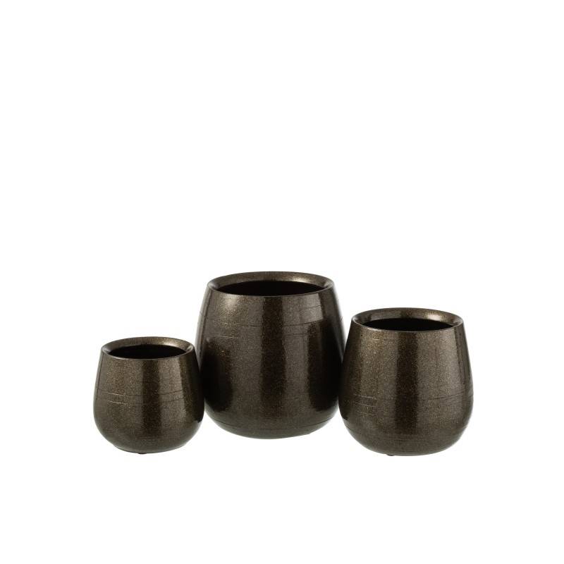 Cache-pot en céramique vert 20x20x19 cm - J-Line - Image 2