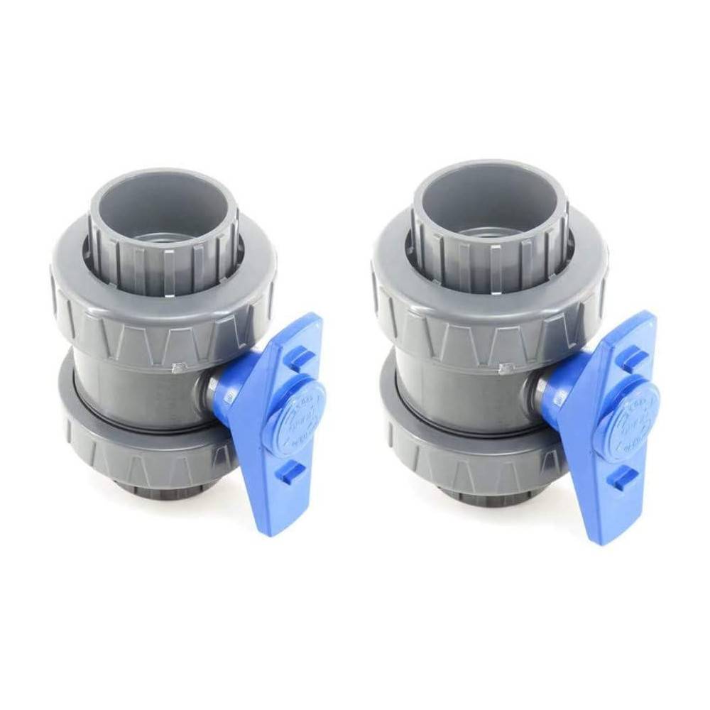 Lot de 2 vannes PVC pour piscine diametre 50 mm - Imagen 1