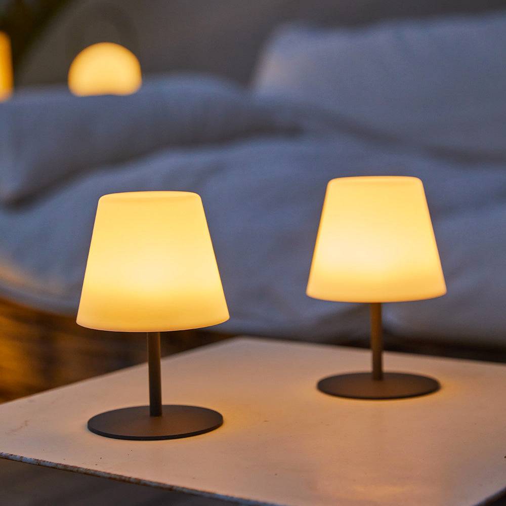 Lumisky - 2 Lampes de table sans fil TWINS Gris H16cm - Image 2