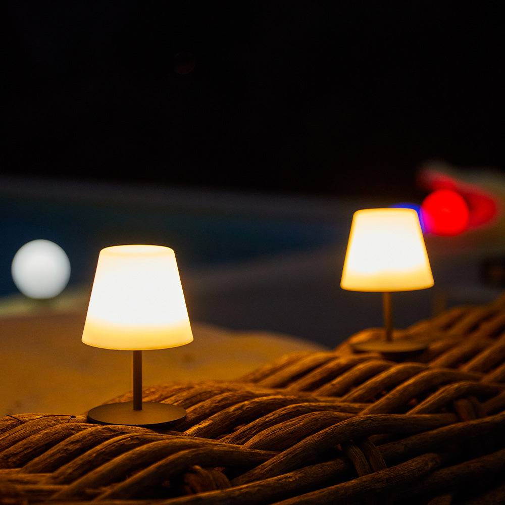 Lumisky - 2 Lampes de table sans fil TWINS Gris H16cm - Image 4