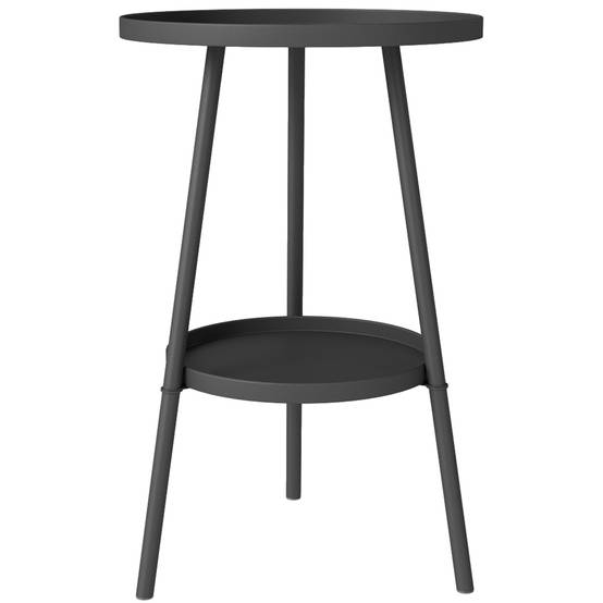 Table noire 2 niveaux rebords surélevés Ø32x51cm intérieur extérieur - Image 2