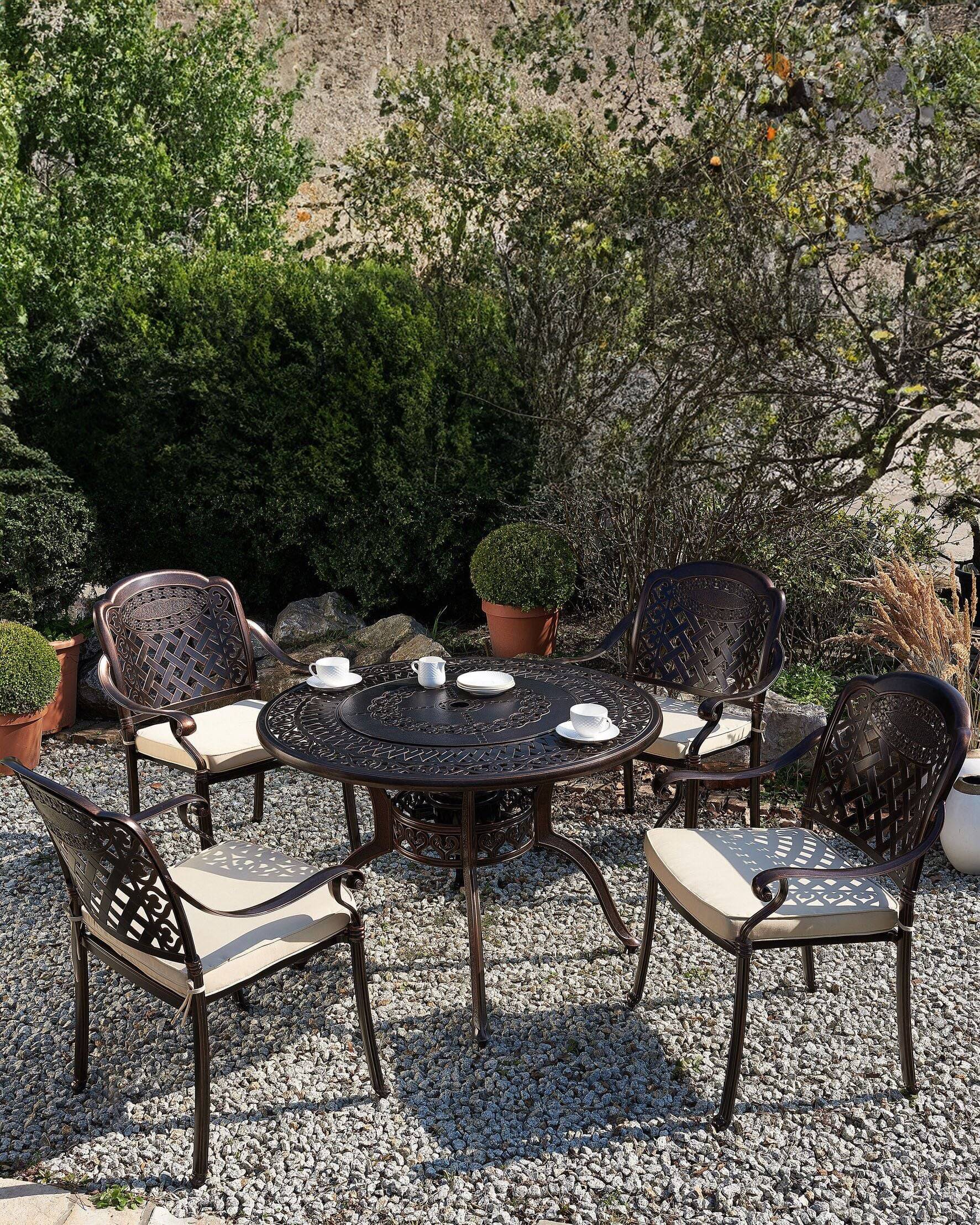 Beliani - Chaise de jardin Aluminium Marron foncé MANFRIA - 53x64x92- Beliani - Imagen 1