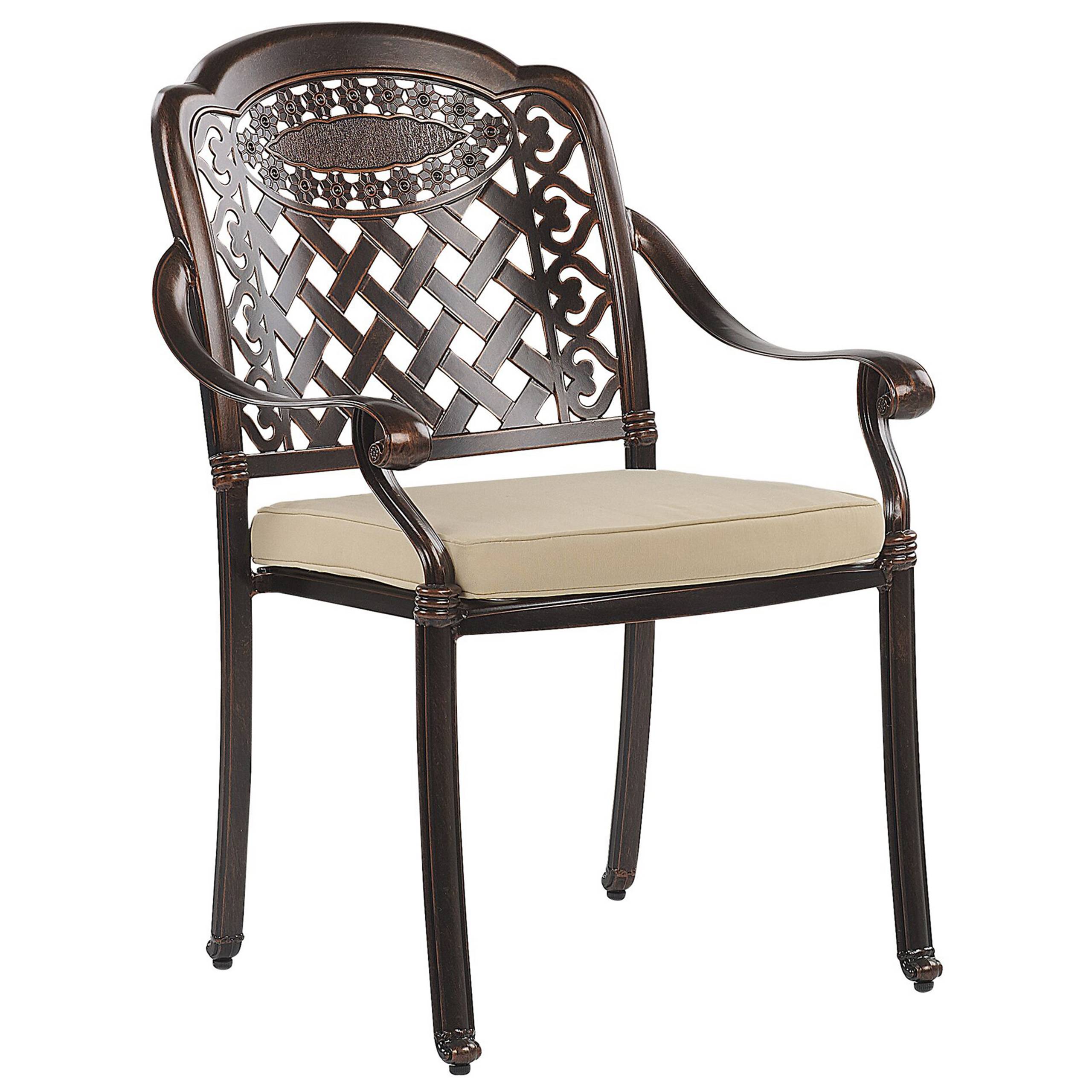 Chaise de jardin Aluminium Marron foncé MANFRIA - Beliani - Image 3