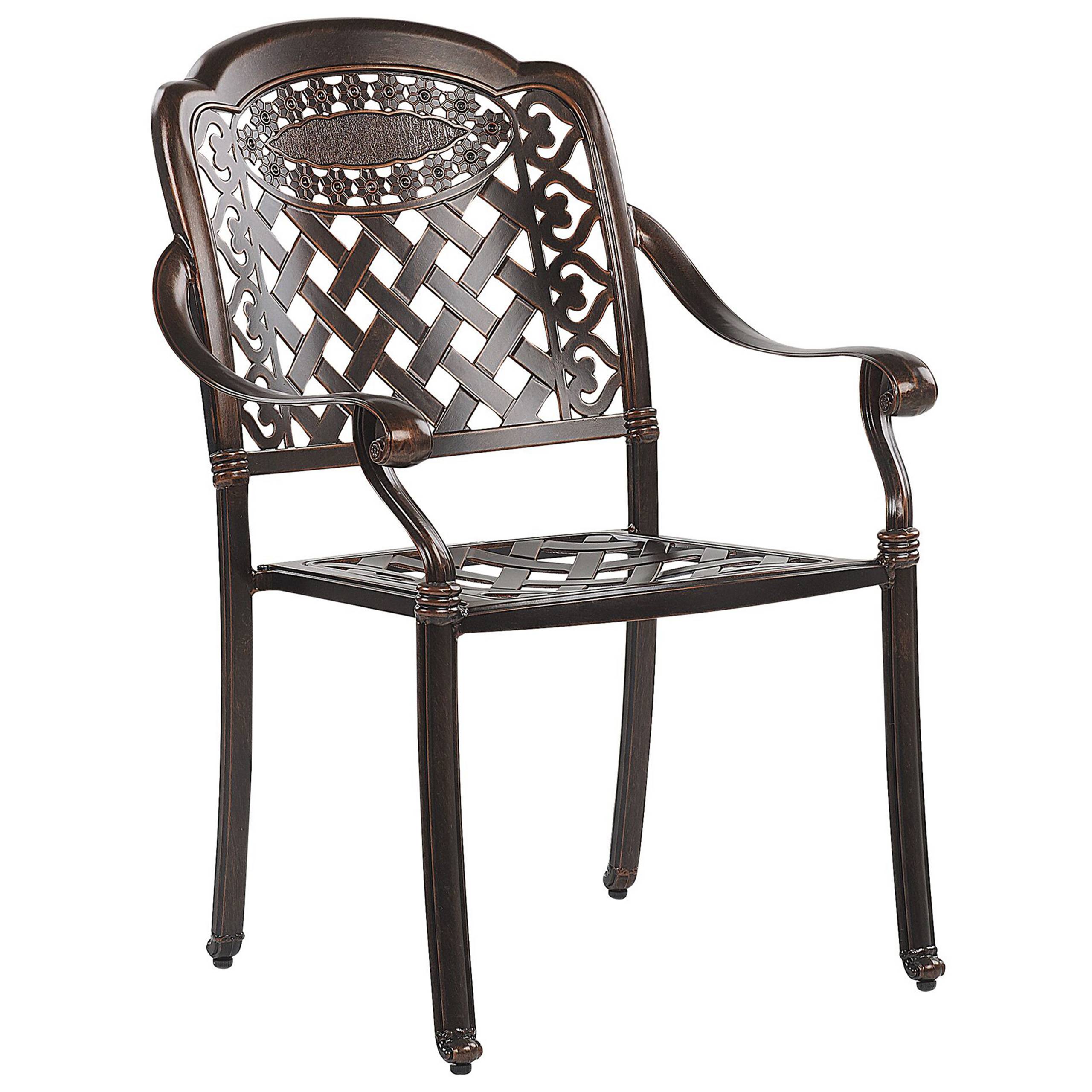 Chaise de jardin Aluminium Marron foncé MANFRIA - Beliani - Image 4