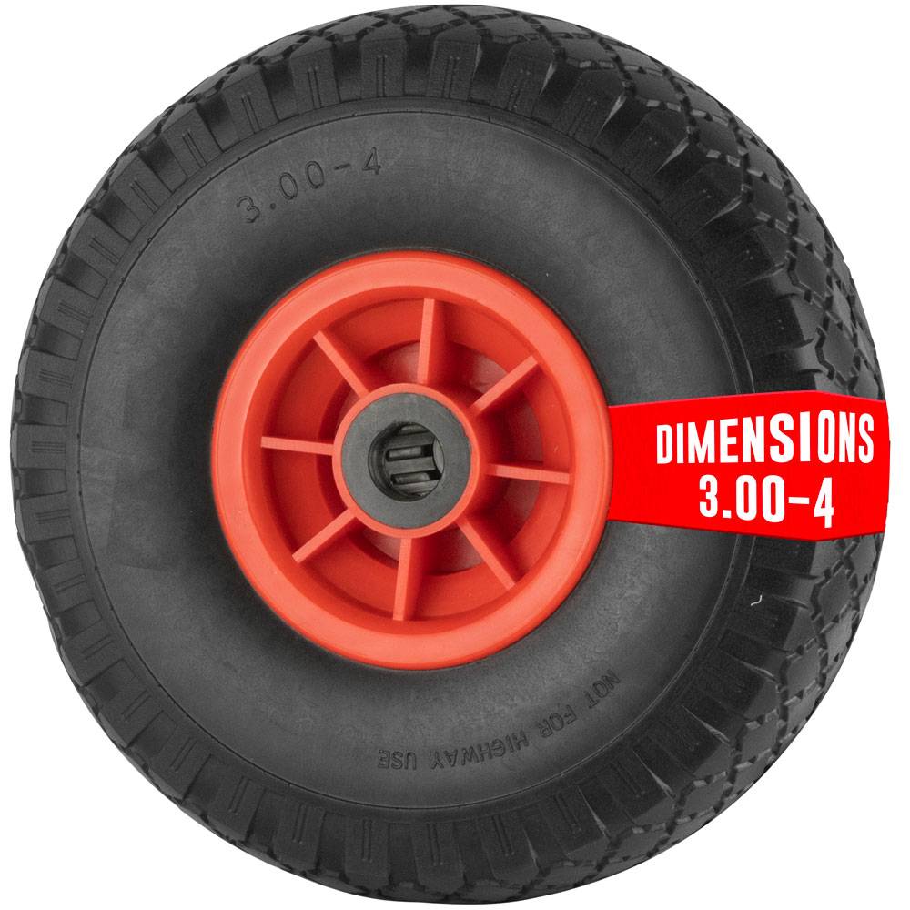 Euro Vanadium - Roue increvable 260 mm (3.00/4) avec axe central et alésage 20 mm pour diable et chariot - Imagen 1