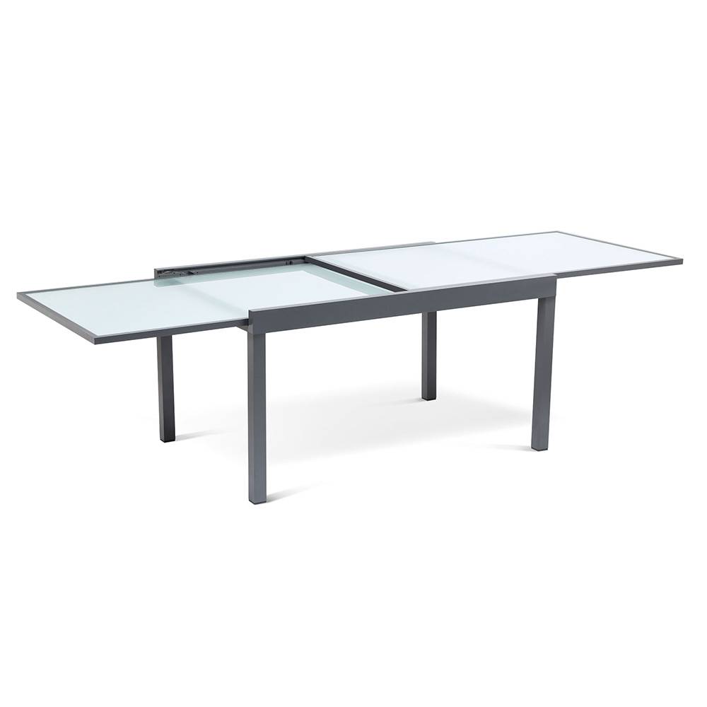 Terre Jardin - Table de jardin extensible en verre avec 4 chaises - Imagen 4