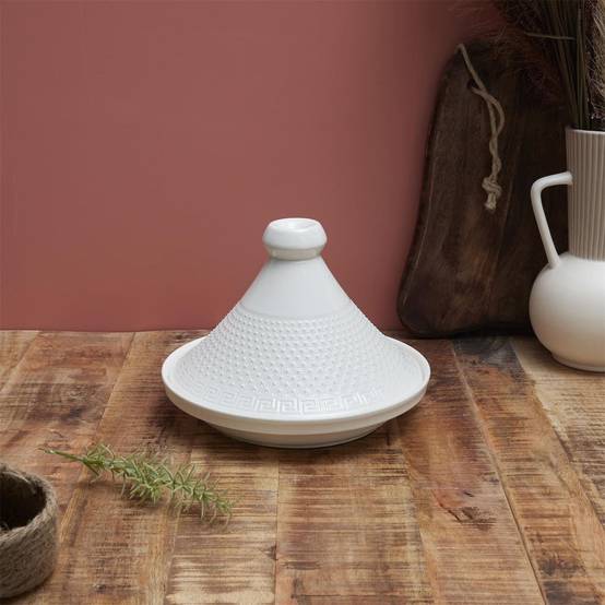 Tajine en céramique coloris blanc (Ø25,5 cm) - - Image 3